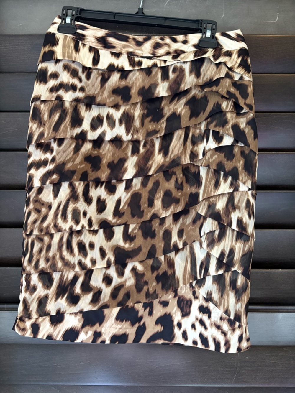 Worthington Petite 12P Animal Print Pencil Skirt Lined